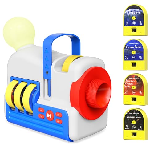Projector Storytelling Machine for Kids, Screen-Free Bedtime Story Player with 32+ Classics, 9 White Noise & 5-Mode Night Light - Ideal Toddler Sleep Trainer & Birthday Gift for Boys Girls Ages 1-8