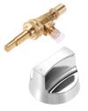 Propane Gas Valve Stem Replacement Kit with 2.28" Chrome Knob 0.315" Stem & 0.047" Orifice, Fit for Garland G4447 Series Blodgett Z1178202 Montague Commercial Kitchen Equipment