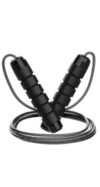 Pro Speed Jump Rope with Steel Cable, Black