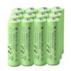 PRTGFJKL 12pcs Ni-MH Rechargeable AA Batteries, 2400mAh 1.2V Solar Batteries, Double A Pre-Charged Batterie for Outdoor Solar Lights, Pathway Lights AA Battery Size: 14.5 50.5mm
