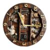 Psdndeww Attractive Retro Cats Wall Clock with Accurate Timekeeping & Quiet Operate Bookshelf Cats Wall Clock for Living Room Mounted Puss