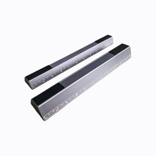 Psitek Aluminum Laptop Stand Riser, 2-Pack Ergonomic Laptop Lift for Desk, 2 Height Options (1" & 1.38"), Portable MacBook Stand with Silicone Protection, Cooling Design, Built-in 11" Ruler