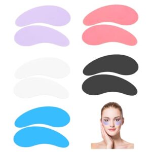 Psyqtsuary 5 Pairs Silicone Under Eye Patches, Reusable Eye Patches Plump Fine Lines & Wrinkles Washable Non-slip Silicones Wrinkle Patche Overnight for Dark Circles and Puffiness