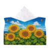 PU DIY Diamond Art Tissue Holder Desktop Decor 9.45x6.3in(Sunflower)