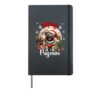 Puggy Christmas Pug Costume Pug Santa Merry Pugmas Santa Pug Hardcover Journal, Black