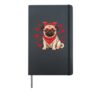 Pug Valentines Day Dog Lover Heart Men Women Hardcover Journal, Black