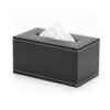 PU Leather Desk Organizer with Tissue Box Holder, Desktop Caddy for Pens and Office Supplies, Black Storage Station for Home Office (1 PC)