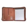 PU Leather Multifunctional Document Folder with Zippered Closure, Multiple Pockets and Card Slots for Travel Leather Directory