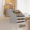 Pull Down Shelf Cabinet Organizer for Spice Bottles and Seasoning Jars - Retractable Hidden Upper Kitchen Storage, Easy Access Spice Rack, Kitchen Organization Solution