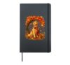 Pumpkin Cozy Autumn Dog Thanksgiving Golden Retriever Fall Hardcover Journal, Black