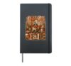 Pumpkin Cozy Raccoon Autumn Feral Girl Fall Hardcover Journal, Black