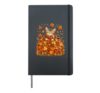 Pumpkin Season Autumn Kitten Lover Cute Fall Cat Hardcover Journal, Black
