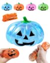 Pumpkin Squishy Halloween Squeeze Toy Glitter Shapeable Slow Rise Malt Sugar Sensory Stress Ball Spooky Ghost Decor Soft Anxiety Relief Squishies Cute Pumpkins Squeezy Toys for Party Favors