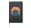 Pumpkin Vaporwave Aesthetic Retro 80s Fall Autumn Halloween Hardcover Journal, Black
