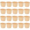 Pumsawn 20 Pack Mini Woven Baskets, Small Wicker Storage Basket for Desktop Organizer, Tiny Gift Basket for Candy, Sundries, Crafts, Wedding Party Favors, Kitchen & Holiday Decor