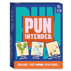 Pun Intended - Hilarious Picture Guessing Card Game for Families & Adults, Fast-Paced Wordplay Fun, Gifts for Pun & Game Lovers, 2-10 Players