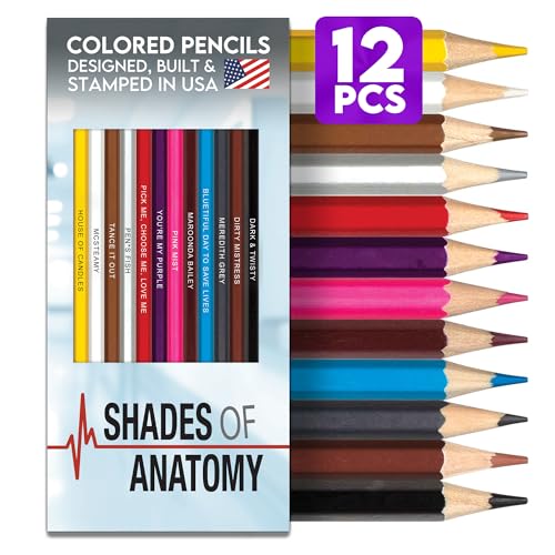 Pun Labs Anatomy Palette Colored Pencils, 12 Soft Core Gift Set