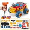 Pup Go 3-in-1 Take Apart Car for Boys with Electric Drill, 46Pcs Construction Toy Truck, Build Your Own Toy Car with Play Tools, Ideal STEM Gift for Kids Children Ages 3 4 5 6 7 8 9 Year Old Red