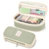 PUPTILY Pencil Case, Large Capacity Aesthetic Pencil Cases with Durable Zipper, Big Stationery Pencil Pouch for Women & Men, Adults Portable Storage Organizer Bag for College, Office, Travel (Green)