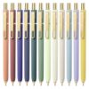 Pur Pick 12Pcs Gel Pens, 0.7mm Quick Dry Black Ink Pens, Smooth Writing Pens, Retractable Aesthetic Journaling Pens, Office Desk Supplies for Nurses, Teachers, and School Use, Gold Vintage