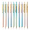 Pur Pick Gel Pens Black Ink Pens for Office 10 Pack, 0.7mm Point Pen Smooth Writing Quick Dry Retractable Writing Pens,Aesthetic Gel Pens for Journaling