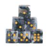 Purple Crystal Dice Set 6, Handmade Natural Stone Polyhedral for RPG Games