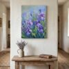 Purple Spring Floral Wood Canvas Wall Art, Wall Decor for Bedroom Living Room Dining, Elegant Garden Aesthetic Canvas Prints Artwork Ready to Hang Home Decor Accent, Housewarming Gift 20''x30''