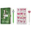 Purtarly Soccer Diary with Lock for Boys Ages 8-12, Pink Bow Journal for Teen Girls with Pen, Coquette Preppy Secret Diary Notebook for Girls