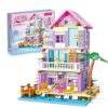 PUSITI Girls Building Blocks House Toys 573 Pieces Seaside Beach Villa Friends Building Set Educational Holiday Cottage Construction Bricks Toys