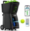 PUSUN PP-Smart Pickleball Machine with Invertible Hopper | 80+ Ball Capacity, Lightweight 32.6 lb Portable Design, Smart App Control, 28 Landing Points, 10 Drills & ±6 Spin for Mobile Player