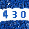 PUZSNAP 430 PCS Blue Building Blocks Set, Solid Color Bricks, Creative Expansion Pack for Kids 3+, Compatible with Major Brands