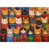 Puzzles for Adults 1000 Pieces, Colorful Cats in Scarves Art Jigsaw Puzzle