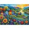 Puzzles for Adults 1000 Pieces,Colorful Village Landscape Jigsaw Puzzle