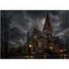 Puzzles for Adults 1000 Pieces, Dark Stone Church Night Jigsaw Puzzle