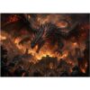 Puzzles for Adults 1000 Pieces, Fiery Dragon Castle Art Jigsaw Puzzle