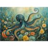 Puzzles for Adults 1000 Pieces,Ocean Octopus Floral Jigsaw Puzzle