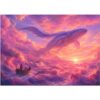 Puzzles for Adults 1000 Pieces, Pink Sky Whale Ocean Fantasy Jigsaw Puzzle