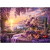 Puzzles for Adults 1000 Pieces,Sunset Floral Table Jigsaw Puzzle