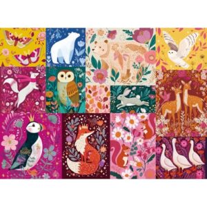 Puzzles for Adults 500 Pieces,Animals Jigsaw Puzzles 500 Pieces,Bear Deer Fox Birds Jigsaw Puzzle Games for Adult Seniors Puzzles 500 Piece for Men Women Family Activity Great Gift 20.5x15 in