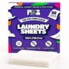 PV2 PVA-Free Laundry Detergent Sheets, 32 Count (Up to 64 Loads) – Fragrance-Free, Plant-Based Eco Washer Sheets with 5 Enzymes for Tough Stains & Odors, Seaweed Alginate Not PVA, No Plastic Jug