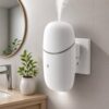 Pvowekia Waterless Diffuser, Essential Oil Diffuser with Low/High Modes, Plug in Diffuser with Night Light & Timer, Quiet Wall Aromatherapy Diffuser for Home, Living Room, Bedroom, Bathroom, White