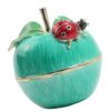 Pyasuye Jewelry Presentation Box Fruit Shaped Trinket Case, Decorative Metal Storage for Jewelry, Dresser and Vanity Tabletop Display