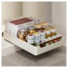 PYmijimy Pull Out Cabinet Organizer.Roll Out Shelf Storage With Adhesive Nano Film.Slide Out Pantry Storage Basket.Load Bearing(13.77x16.92x2.75in)