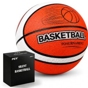 PZT Silent Basketball Size 3 with Fabric Cover, 230g Airless Basketball for Quiet Dribbling and Indoor Training, Pro PU Foam Ball for All Ages, Ideal Gift for Birthdays or Christmas