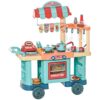 Qaba Kids Play Kitchen Set Pretend Food Truck Dining Car with Food Ages 3-6