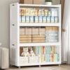 QAVABIN 150GAL Extra Large Storage Bins with Lid, 600QT Collapsible Organizer with Wheels, Stackable Closet Cabinet with Doors, Folding Storage Containers for Home, Office, Kitchen, 3Pack White