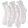 QCdeSoulBLV 5 Pairs Soft Fuzzy Socks for Women, Warm Breathable Winter Cozy Fluffy Socks for Christmas Thanksgiving