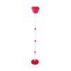 Qcwwy Rechargeable Bubble Machine 500mAh 10 Holes 3 Speeds Height Adjustable 21 to 47 Inches Leak Proof with Music and Lights, Fillable Base for Lawn Camping Party (Red)