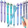 Qeeenar 10 Pcs Turbine Spinning Gel Pens, Stress Relief 0.5mm Fine Point Retractable Black Ink Fun Fidget Spinning Pens Design Quick Dry Ink Smooth for Note Office School Supplies Gifting