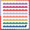 Qeeenar 24 Pcs Magnetic Borders for Classroom Magnetic Bulletin Board Borders Scalloped Whiteboard Strips for School Classroom Office Chalkboard Decoration(Morandi)